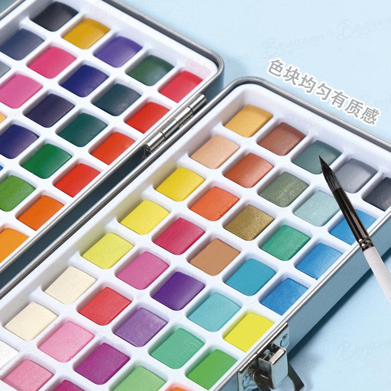 Boite en étain: Set de Peinture Aquarelle Portable 100 Couleurs pour Enfants DIY Nail Art & Peinture