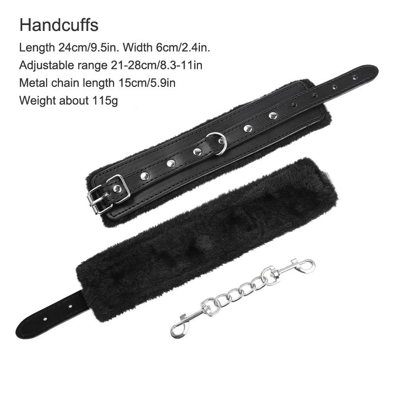 Leather Bdsm Handcuffs Sexy Ankle cuffs Adult Sex Toys for Womans Couples Fluffy Handcuffs Bdsm Slave Bondage Cuffs Sex Shop