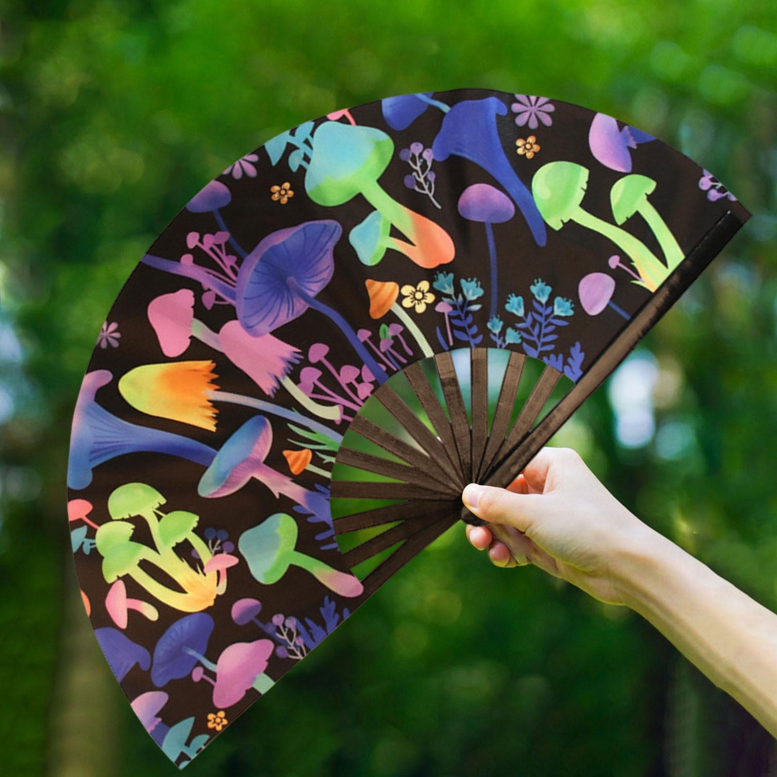 

Bamboo Frame Folding Fan for Festival Celebrations And Performances Mushroom