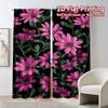 Set Of 2 Flat Printing Curtains Without Rod Floral Pattern Pink Flowers Women Is Day Festival Creative Polyester Curtain