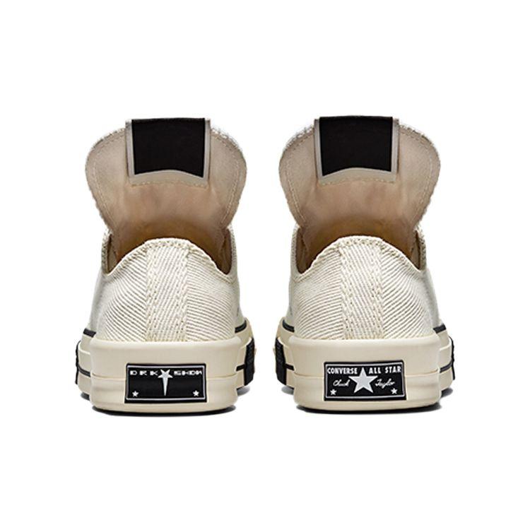 Rick Owens x Converse DRKSHDW DRKSTAR Chuck 70 Low Egret Unisex Sneaker Weiß Schwarz A00134C
