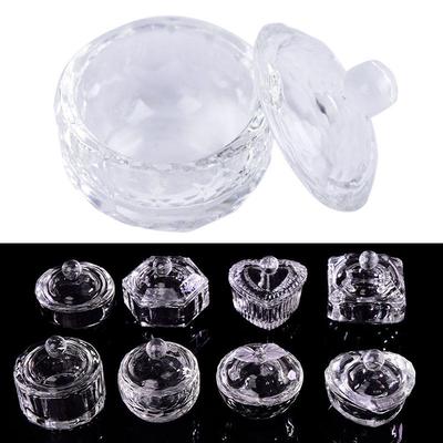Nail Art Glass Acrylic Nail Polish Liquid Holder Powder Bowl