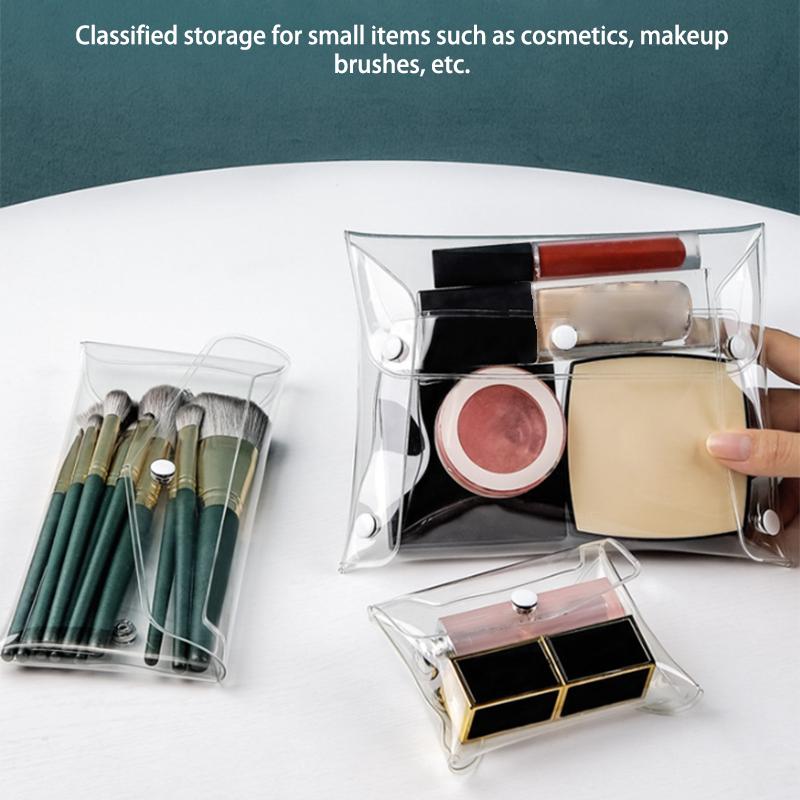 1Pc Different Sie Portable Transparent Cosmetic Bag Waterproof Pvc Pencil Toiletry Organizer Stationery Storage Bag Makeup Brush