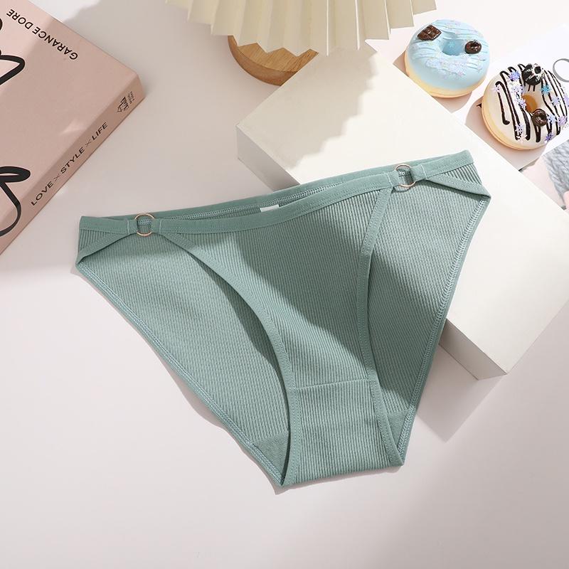 

Хлопковые трусики FINETOO для женщин, дышащее и удобное нижнее белье, однотонное, короткое, с низкой талией, S-XL L светло-синий