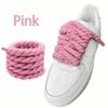 1pair Round Rope Shoelaces For Canvas Shoes, Skate Shoes, Sneakers Decoration