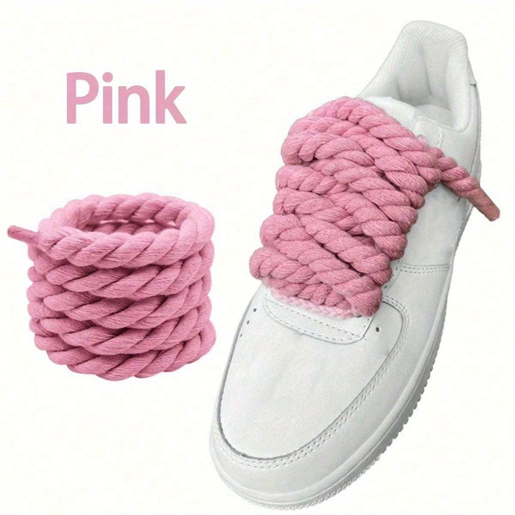 1pair Round Rope Shoelaces For Canvas Shoes, Skate Shoes, Sneakers Decoration