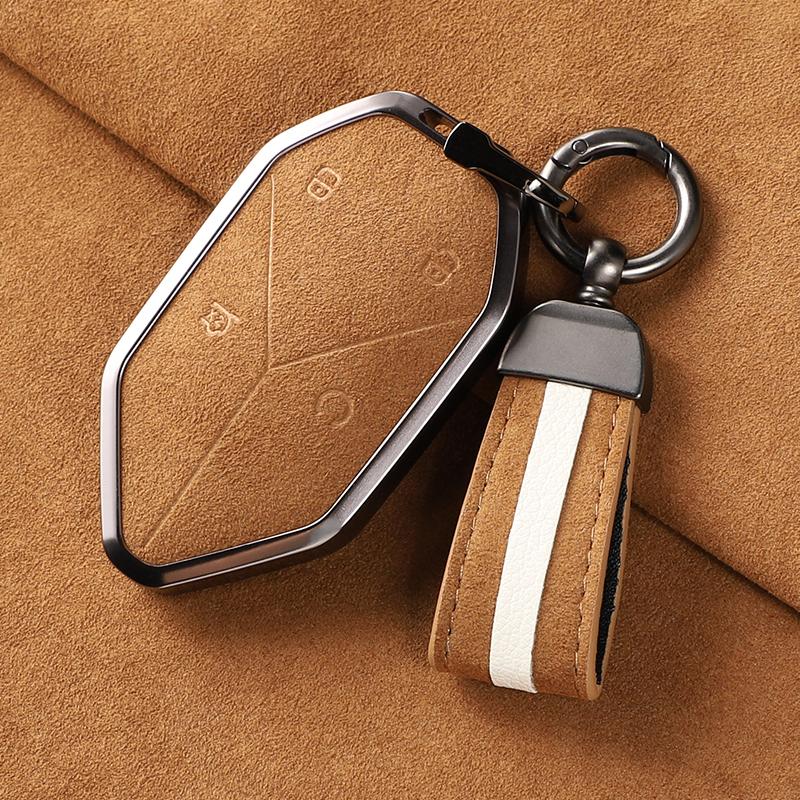 Alcantara Car Key Case Bag For BYD Equation Leopard 5 8 Titanium 7/ Titanium 3 KeyChain Interior Decor Accessories