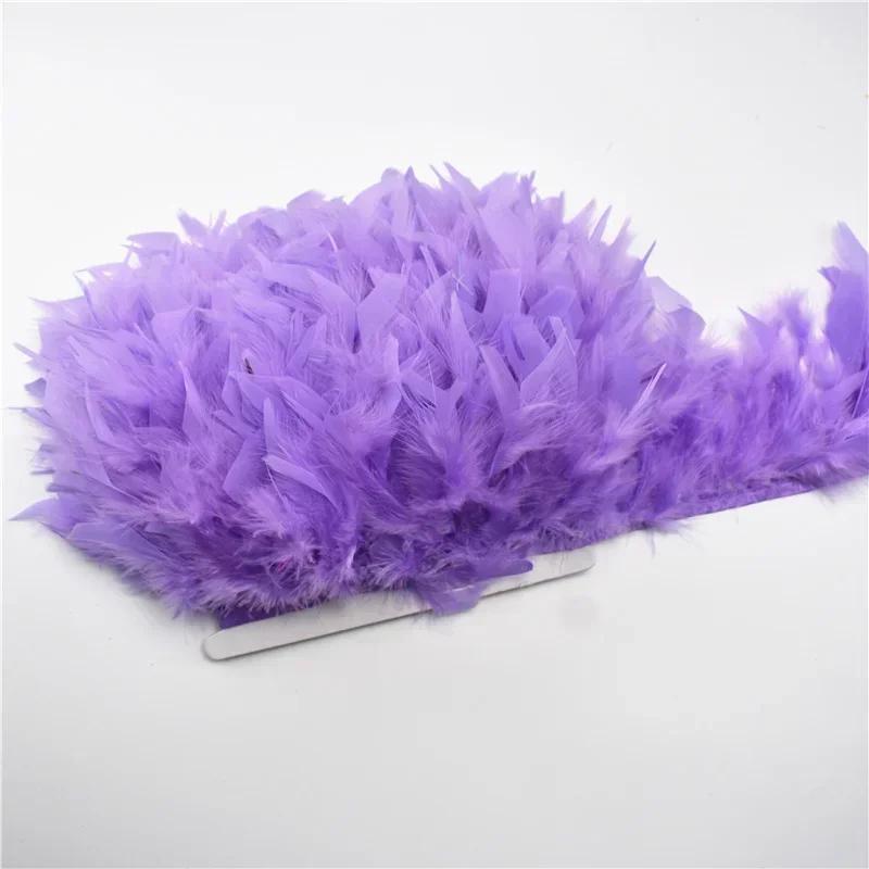 Colored Fluffy Turkey Feathers Trim Tassel Fringe Ribbon Marabou Feather Tape Boa Sewing Costume Clothing Accessories Decoration