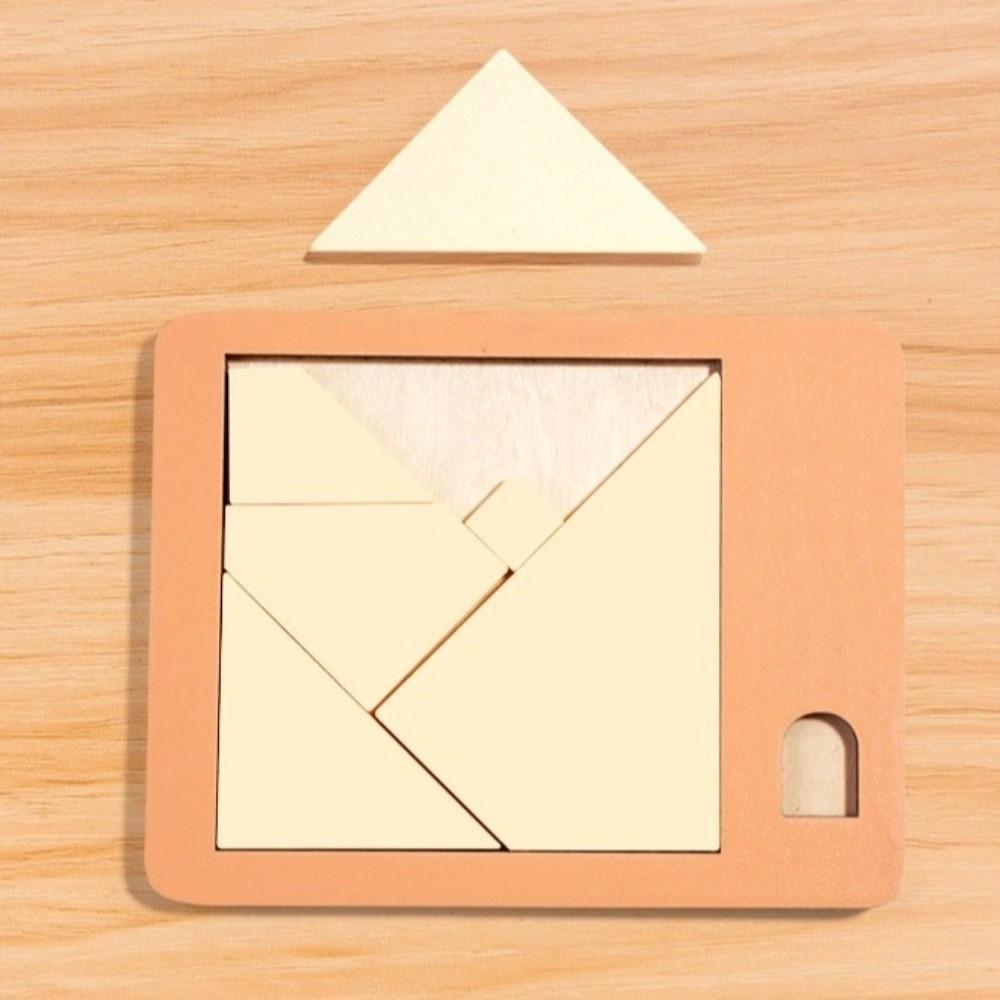 Colorful Triangle Puzzle Three-Dimensional Wooden Jigsaw New Wooden Block Puzzle  Educational Toys
