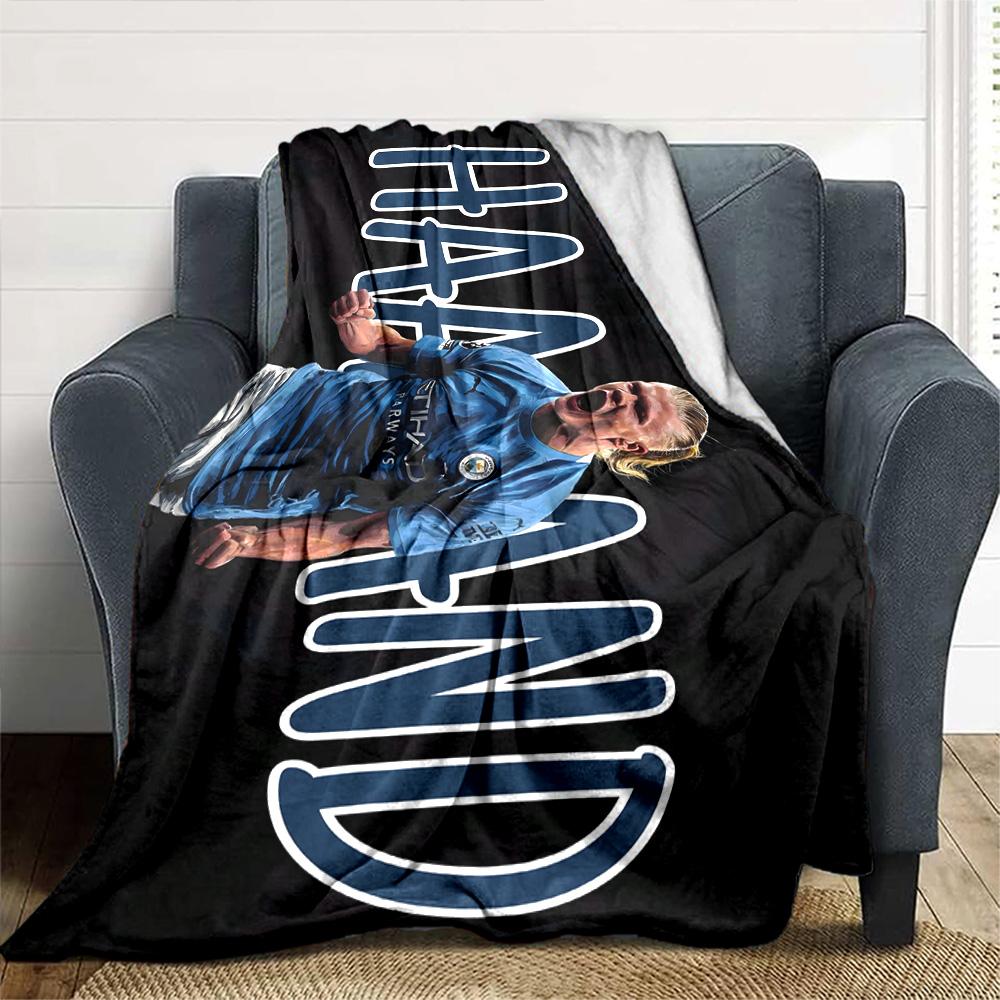 Man City's Haaland Celebration Blanket Warmthful Decor Great for Bed Chair Office for All Seasons Digital Print Birthday Christmas Gift Blanket