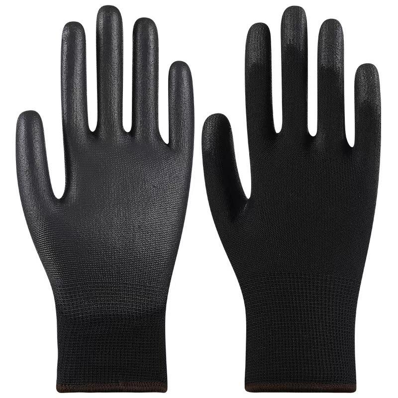 Breathable Anti-static PU Coated Nylon Gloves - Non-slip, Wear-resistant Labor Protection