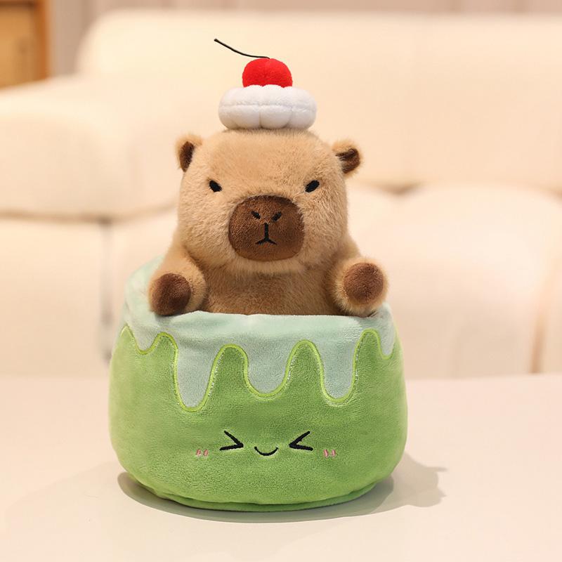 Neues Capybara im Cupcake Plüschtier Kleines Capybara versteckt in Toast Croissant Ananasbrötchen Lebensmittel Plüschtiere für Kinder Geburtstagsgeschenk 20cm