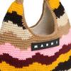 Marni Market Letter Patch Wave Design Woven Technology Acrylic Knit Mini Handbag Women handbag Brown Multicolor SHMH0050A2FW305STW54