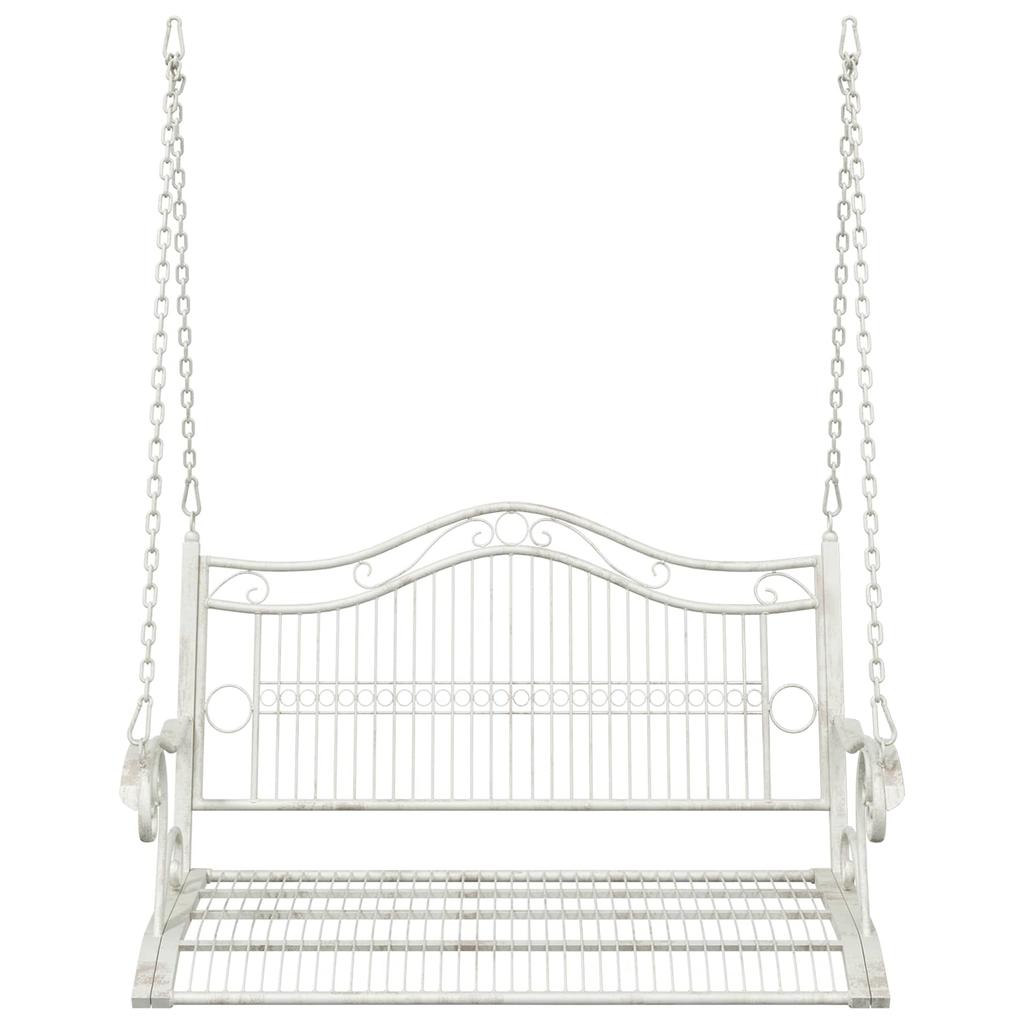Swing Bench Steel 115 x 61 x 63 cm Antique White