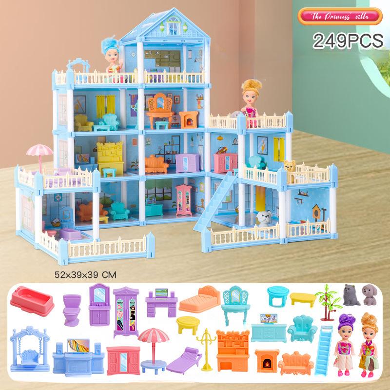 Diy Doll House Children Dream Princess Big Castle Villa Birthday Gift Play House Toys