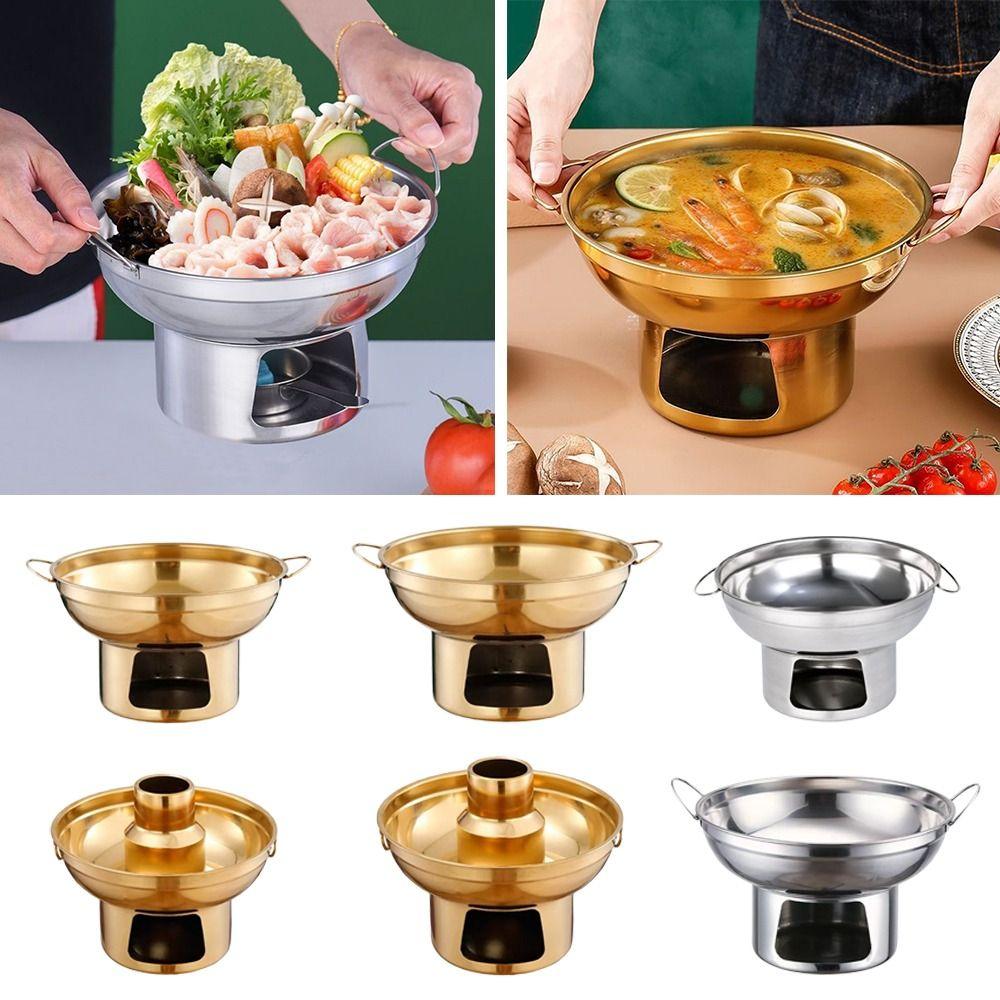 Pentola Calda Resistente 20/22cm Acciaio Inossidabile Doppi Manici Pentola da Cucina Ispessita Fornello da Cucina Domestico