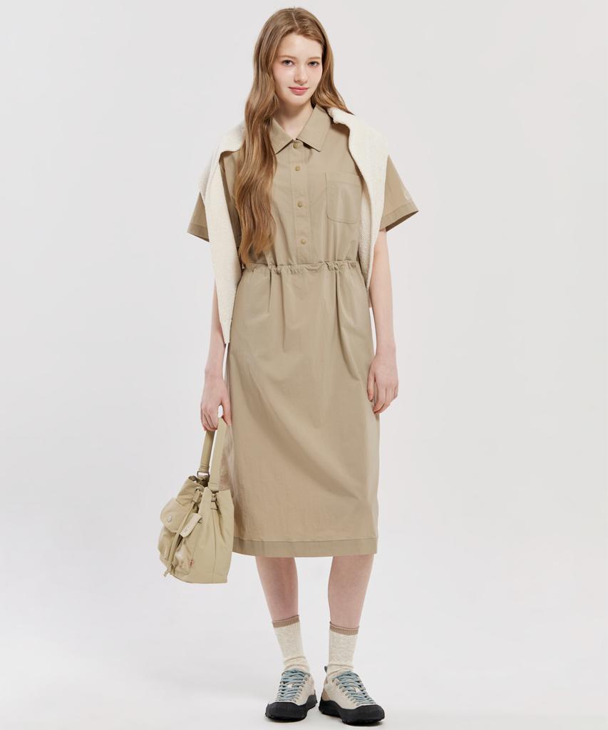 NORDISK Button Collar Dress - W_Beige