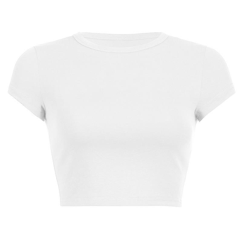 Y2K Women's Summer Solid Color Short T-shirt