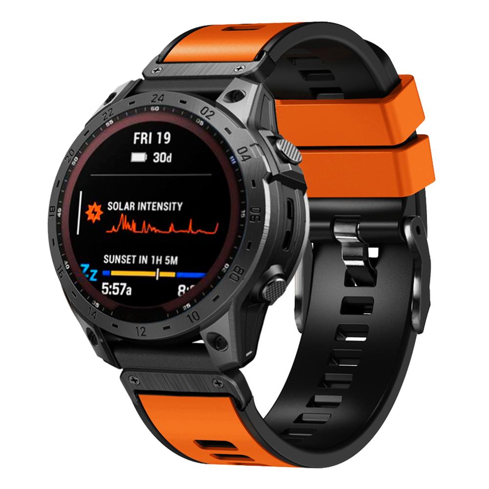 For Garmin Tactix 7 Pro/Tactix Delta Replacement Wristband Quick Release Dual-color Soft Silicone Sport Watch Band