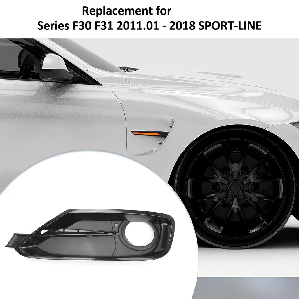 Front Bumper Fog Light Grille Right Side Fog Light Cover Replacement for 3 Series F30 F31 2011.01 2018