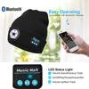 Bluetooth 5.0 LED Beanie Hat with LED Light Built In Stereo Speakers and Mic Warm Hat for Sports and Outdoors