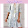 Summer Casual Dress With V Neck And 3d Print For Women