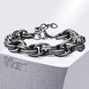 Vnox Chunky 11mm Kräftige Handgefertigte Gliederketten Armbänder für Männer Jungen, Oxidiertes Vintage Wikinger Punk Schweres Motorrad Armband