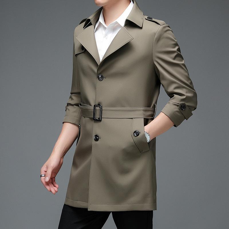 Herren mittellange Windjacke Frühling und Herbst mittleren Alters Business Casual Reversmantel Kader Beamtenjacke