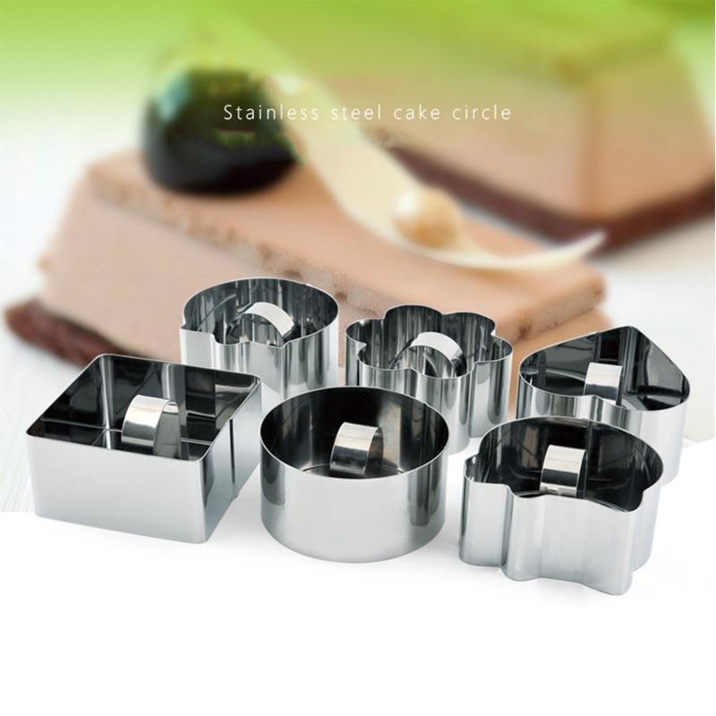 6 Pezzi Stampini Tagliabiscotti Acciaio Inossidabile Utensile da Forno 3D Cartone Animato Carino Geometrico Regalo per Appassionato di Cottura Facile da Usare