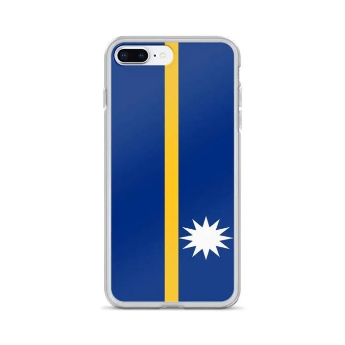 Coque iPhone - Nauru - Drapeau - Souple - Design fin - Compatible iPhone 7 Plus