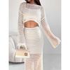 Knitted Mesh Hollowed out Suit Skirt Thin Knitted Net Woven Cut Out Suit Skirt for Women