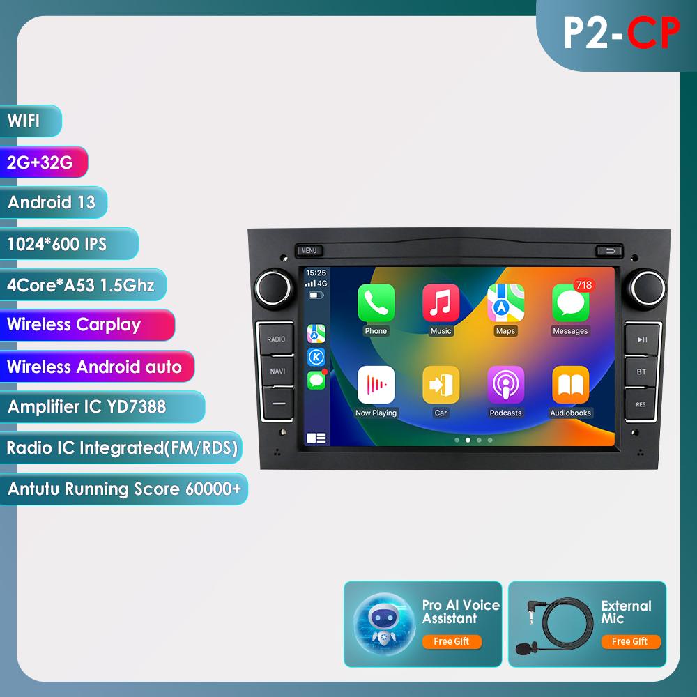 Hizpo Android 14 CarRadio DSP Wireless Carplay Auto for Opel Astra H J 2004 Vectra Vauxhall Antara Zafira Corsa C D Vivaro Meriva Veda