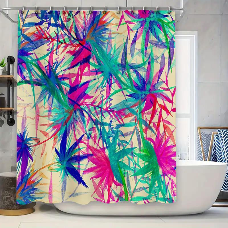 

Bathroom Shower Curtain Waterproof Vintage Floral Pattern Fabric Decor Washable Liner 90x180cm
