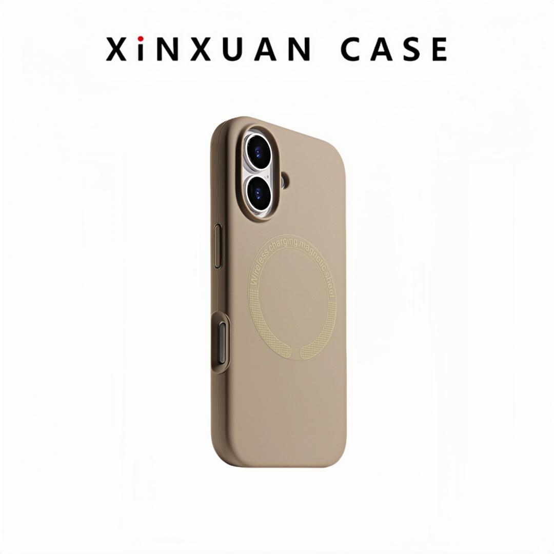 

Applicable To IPhone17 Liquid Silicone Magnetic Suction Mobile Phone Case Apple 16 Skin Sensing Large Hole Simple Anti Fall Protection Case 15 iPhone 12 PROMAX