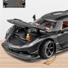 1/24 Koenigsegg Jesko Attack Sportwagenmodell aus Legierung, Druckguss-Metall-Rennwagenmodell, Simulation, Ton und Licht, Kinderspielzeuggeschenk