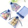 50pcs Navy Blue Organza Gift Bags Mesh Pouches Jewelry Wedding Birthday Party Favors Candy Bag Party Favor Bags with Drawstring