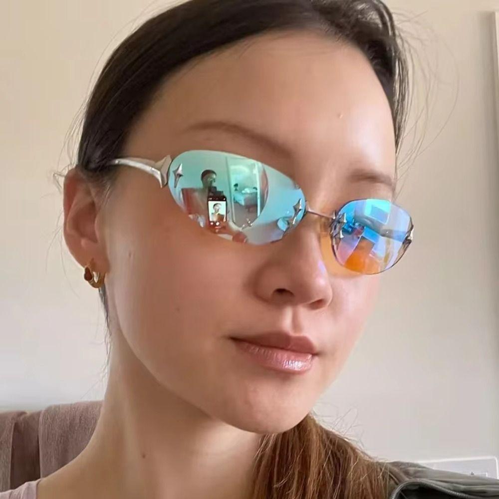 Trend Frameless Sunglasses Y2K Style Punk Eyeglasses Personality Decorative Sun Glasses Unisex