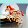High-end Creative Rhinestone Mini Horse Car Keychain Bag Pendant Key Ring Metal Gift Cross-border