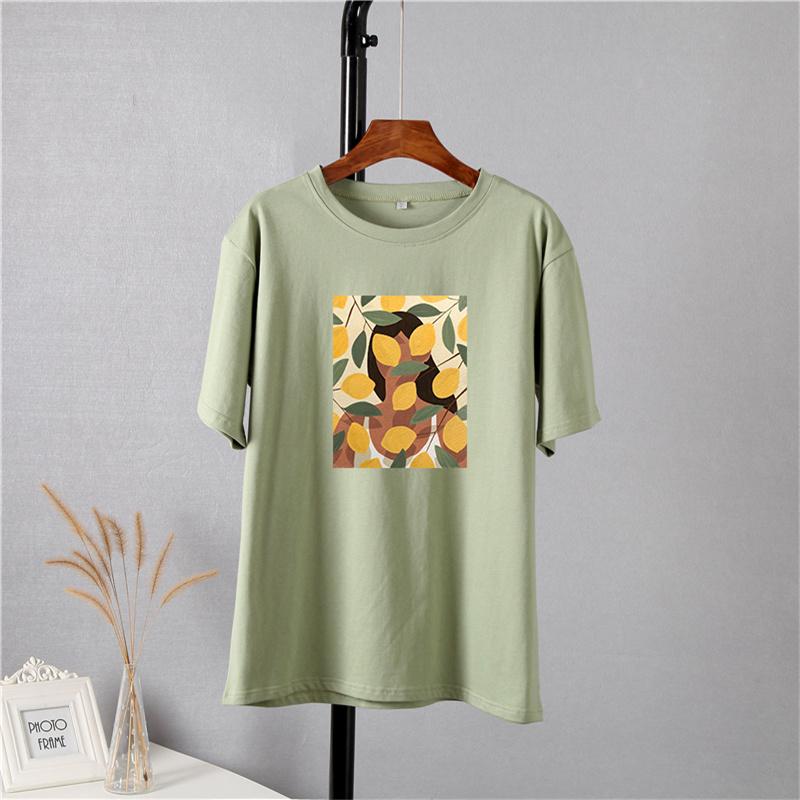Hirsionsan Vintage Printing Cotton T Shirts Women New Soft Harajuku Loose Female Tees England Style Summer Casual Tops Gotic Graphic T Shirt