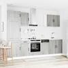 7 Piece Kitchen Cabinet Set Kalmar Grey Sonoma Wood Based Material