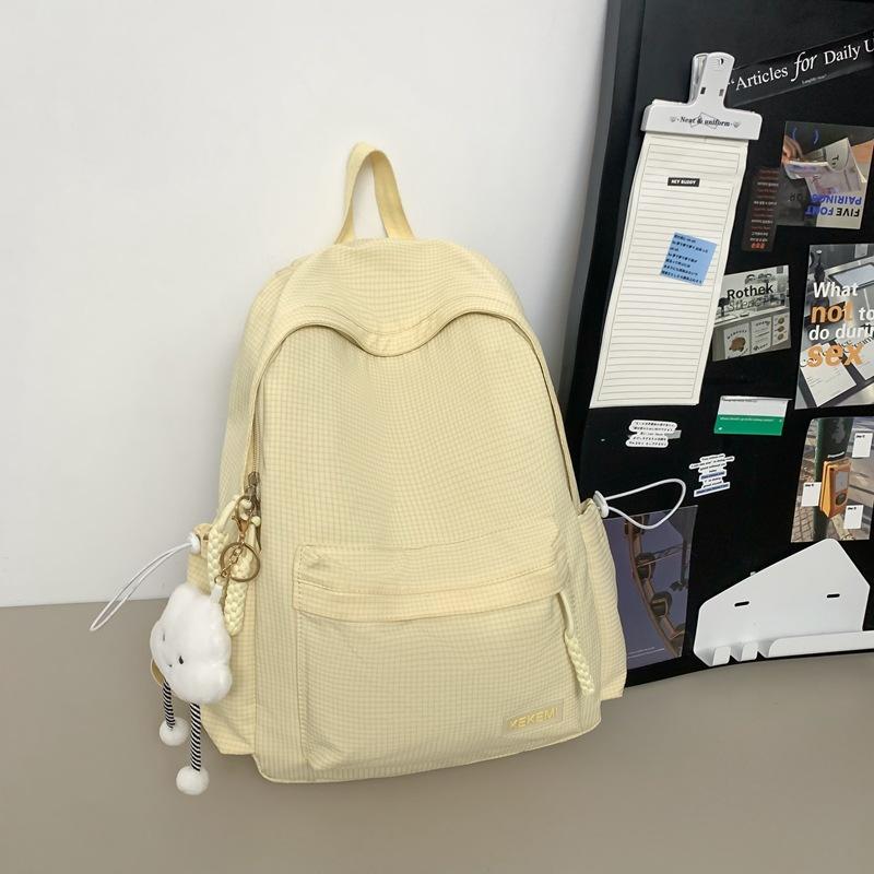 Little Fresh and Artistic Girl Backpack Junior High School Students High School Students Plaid Lightweight School Bag Large Capacity Backpack
