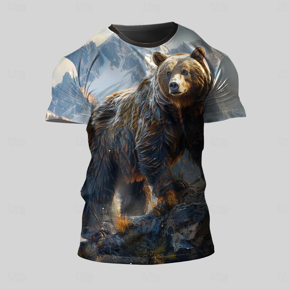 Men's Animal Cow 3D T Shirt Short Sleeve T shirt 3D Print Crew Neck Shirt Exaggerated Designer Party Holiday