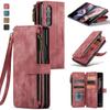 Wallet Case Galaxy Z Fold 8/7/6/5/4 S26U Retro Card Slot Zipper Flip Leather Cover Business Style