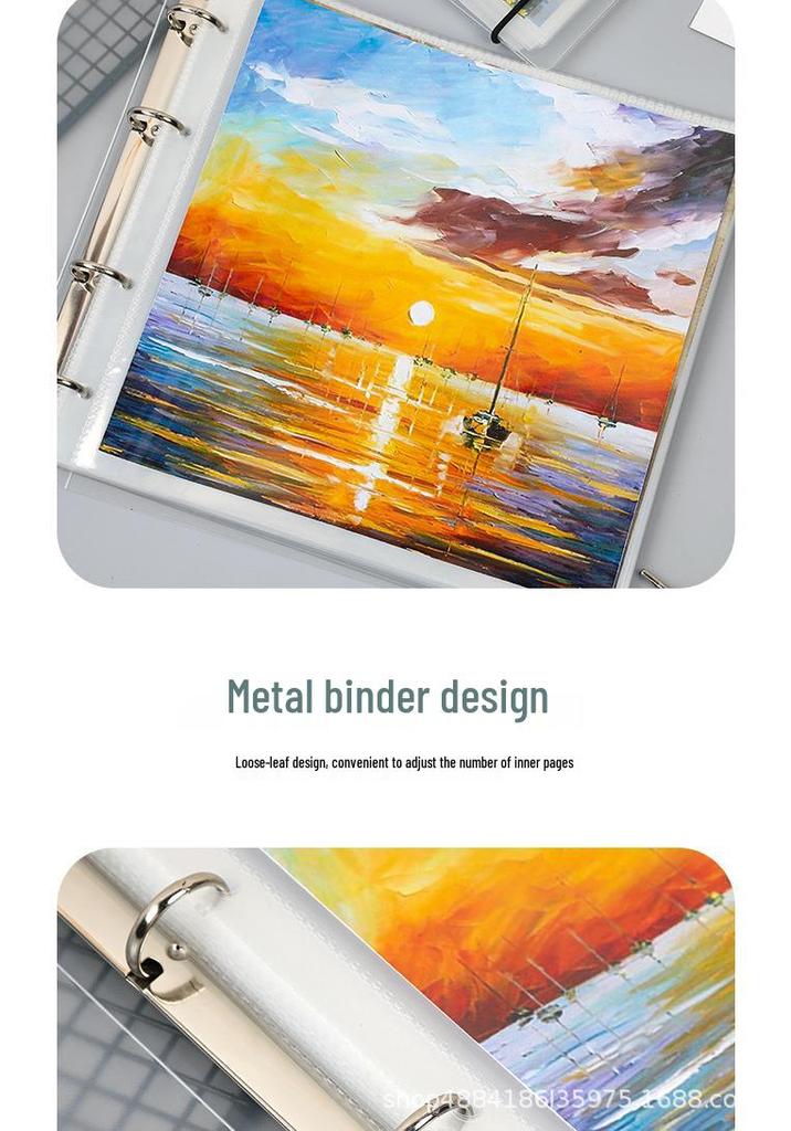A5 Oil Pastel & Watercolor Painting Storage Album for 6-inch Square Postcards (10x10/15x15/20x20 Cm)