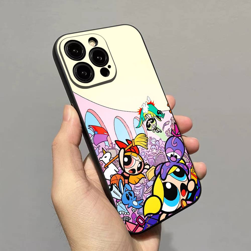 P-Powerpuff-GirlS Soft Back Phone Cover Case For IPhone 17 16 Pro Max 15 12 11 16e 13 Mini 14 15 Plus