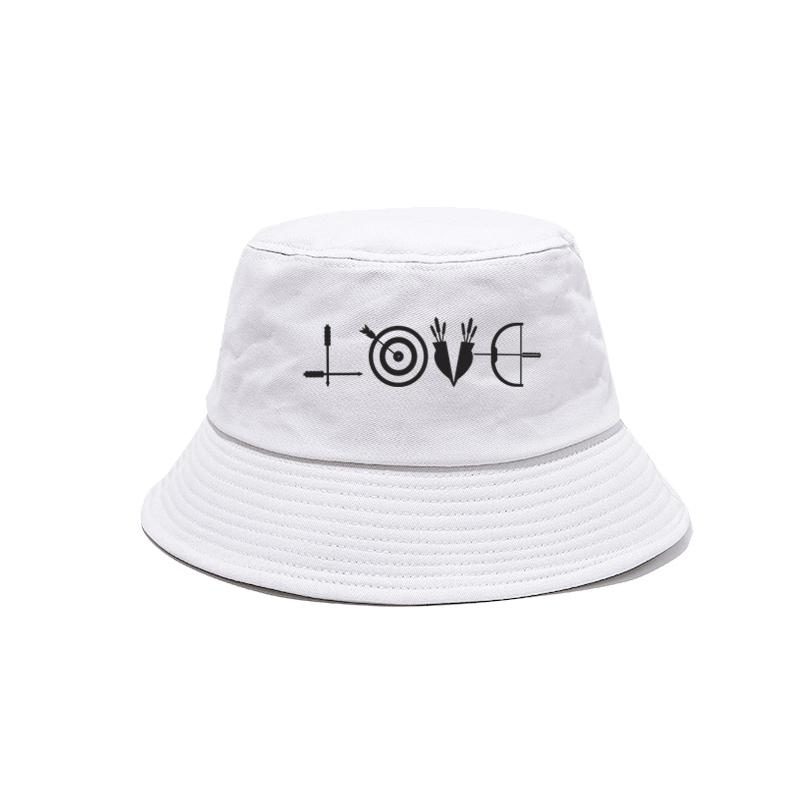 

LOVE Archery EquipUnisext Bucket Hats Summer Outdoor FisherUnisex Fishing Caps Archery Bob Hat MZ-364 One Size