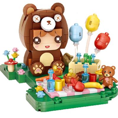 LOZ Mini Nanoblock Bear Boy, Mixed Colors, Korean Popular Toys