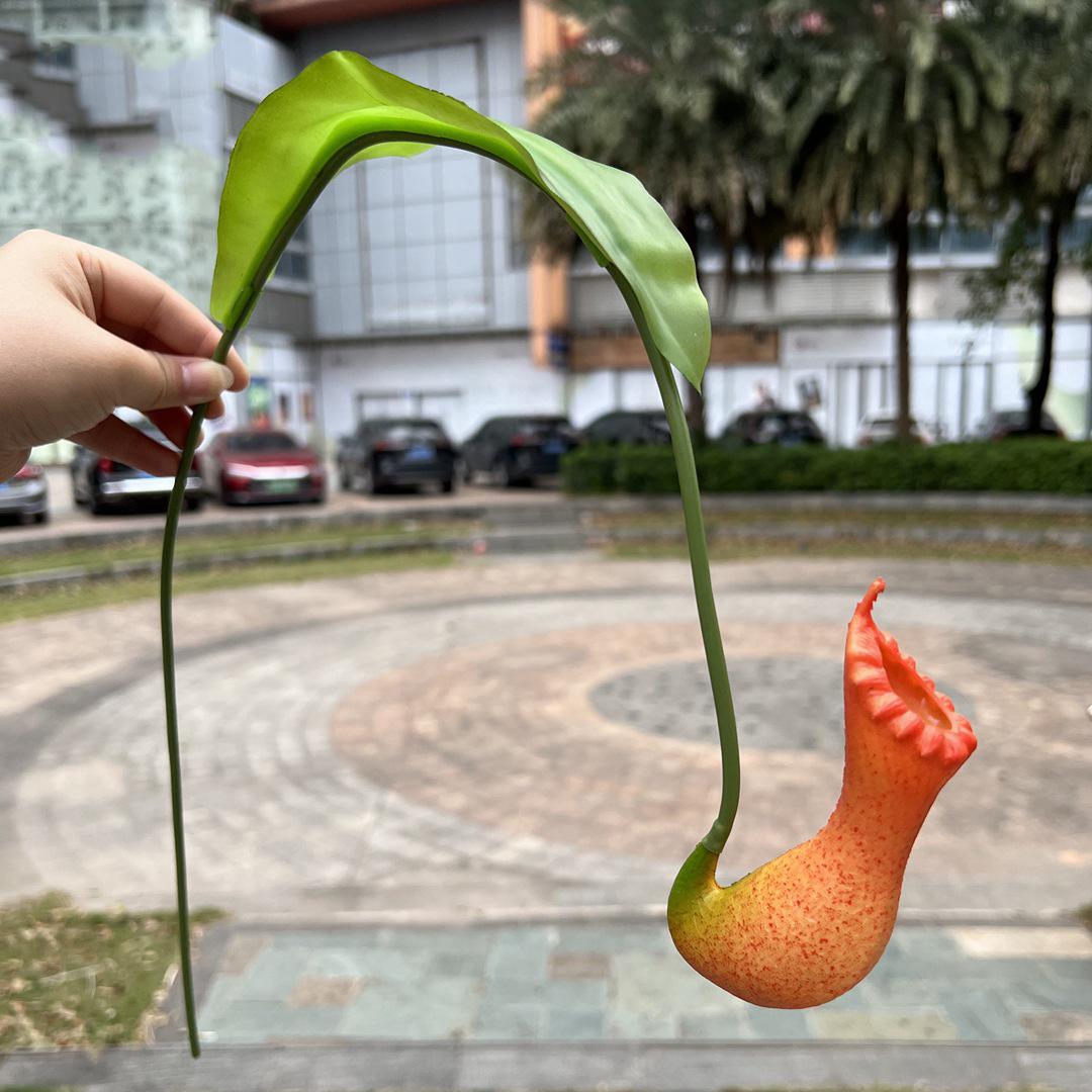 

1Pc 29.9 Artificial Nepenthes Lifelike Faux Pitcher Plant Hanging Vine Green Plant for Vase Bouquets Home Office Wedding Decor оранжевый