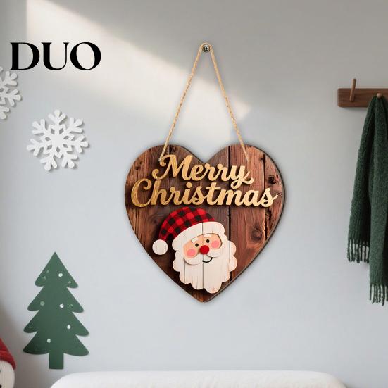 Festive Cartoon Santa Deer Ornaments Christmas Wooden Pendant, Decorative Reindeer/Santa Claus/Gnome Pattern Hanging Sign, Welcome Sign with