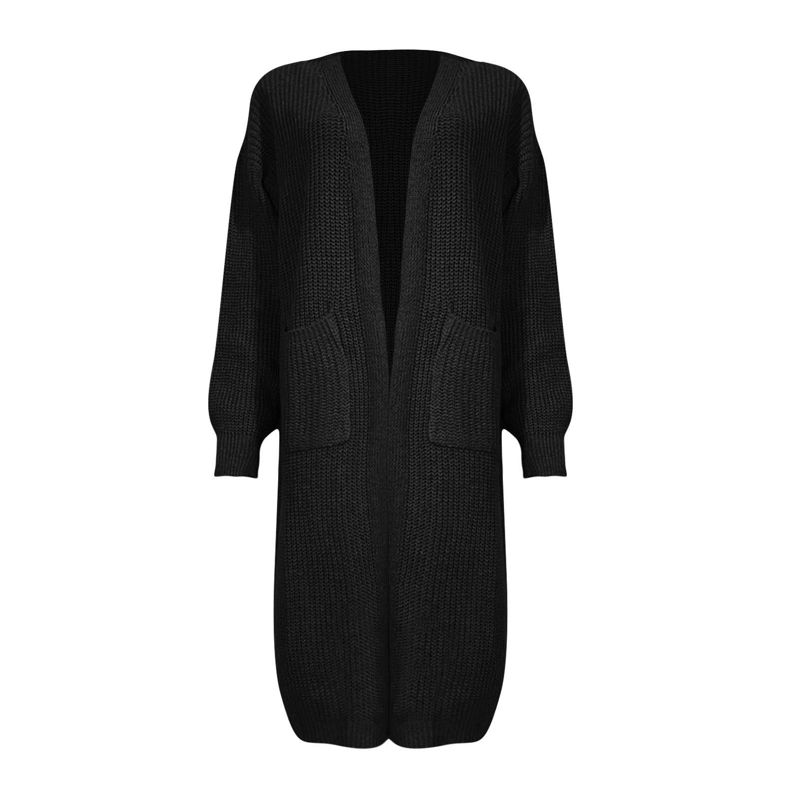 Женский осенне-зимний однотонный свободный вязаный свитер — фото 6